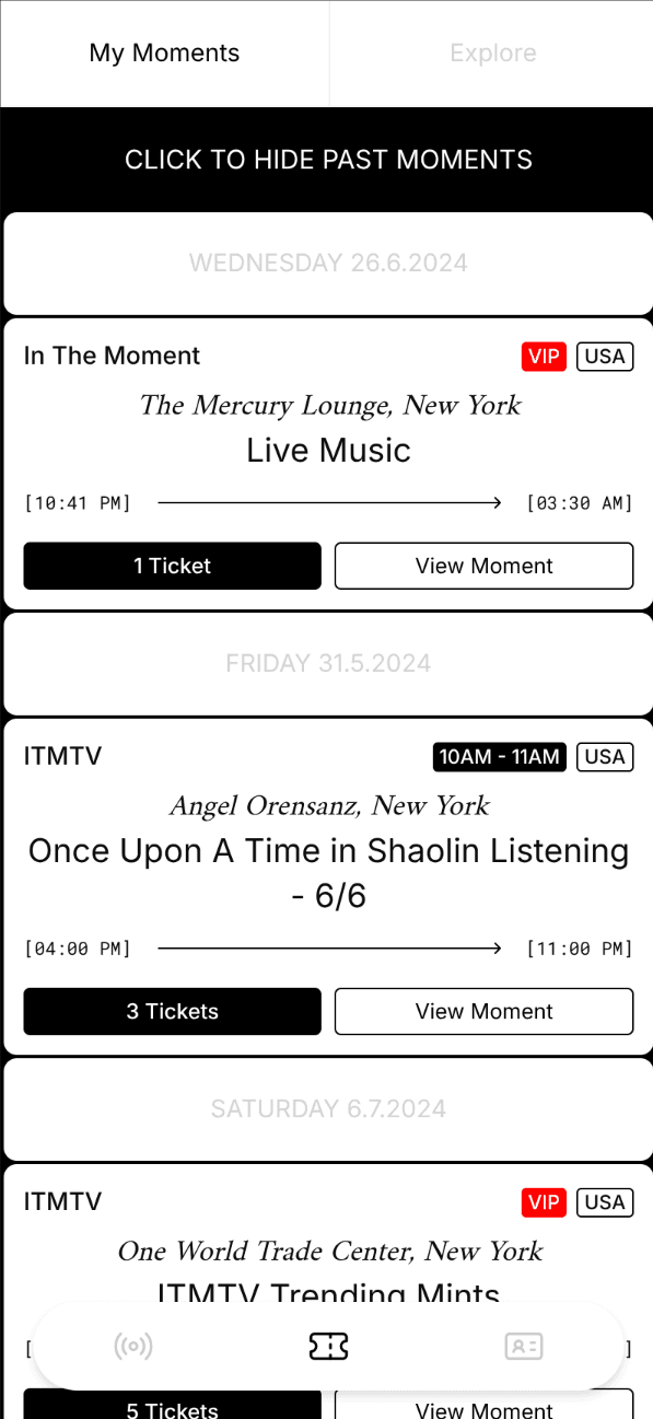 3. The Moments you already attended